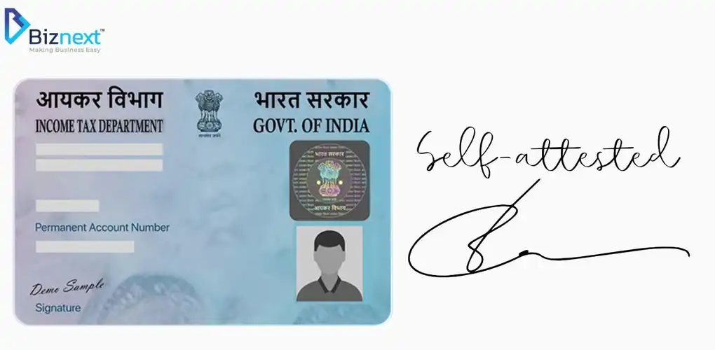 Self-Attested Pan Card