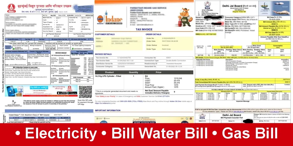 Utility Bill Examples