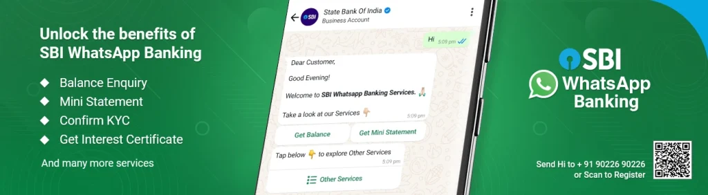 SBI Balance Check Using WhatsApp Banking