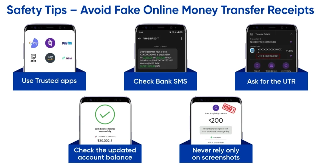 Safety Tips – Avoid Fake Online Money Transfer Receipts